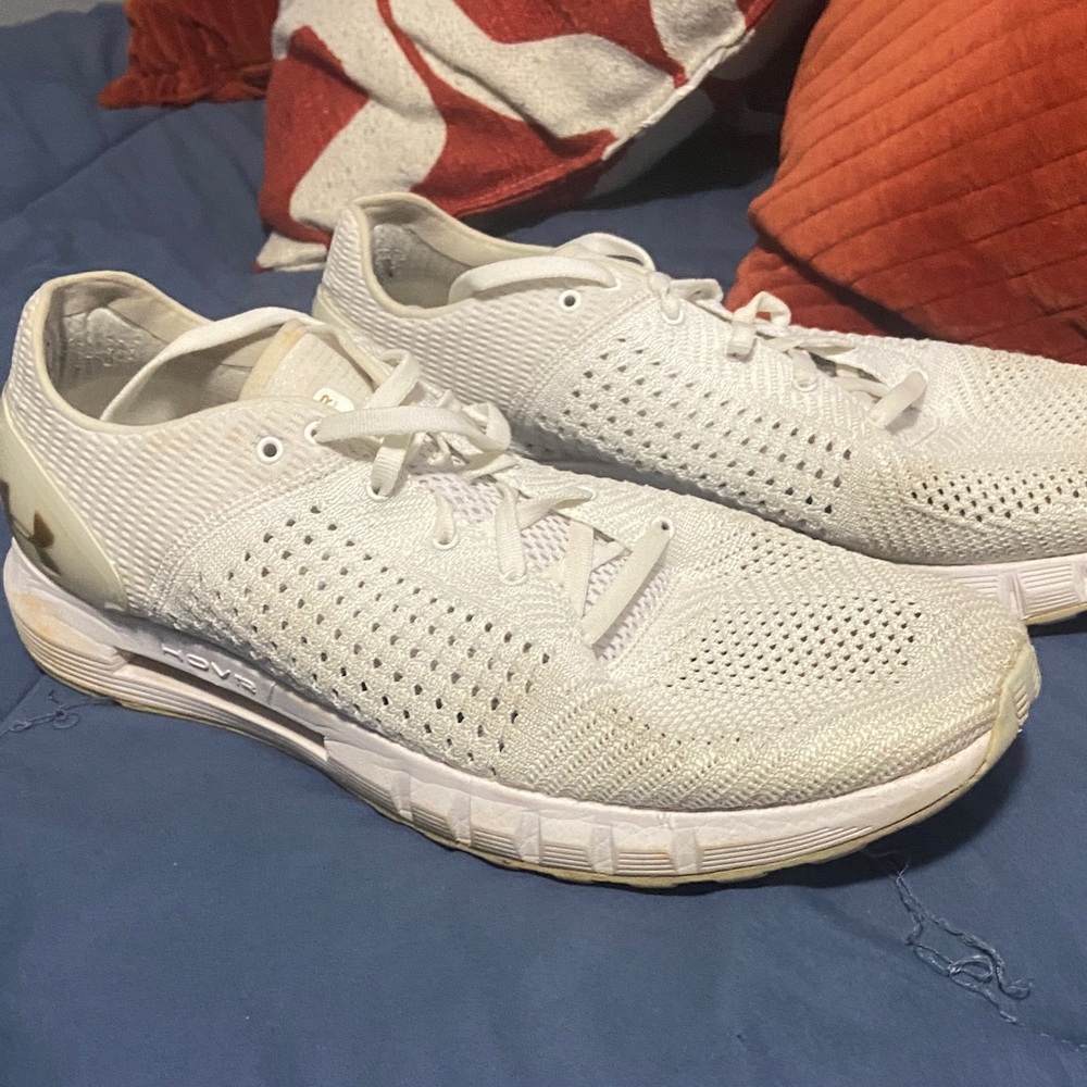 Under Armour Men's Off-White Knit Sneakers - Picture 4 of 5